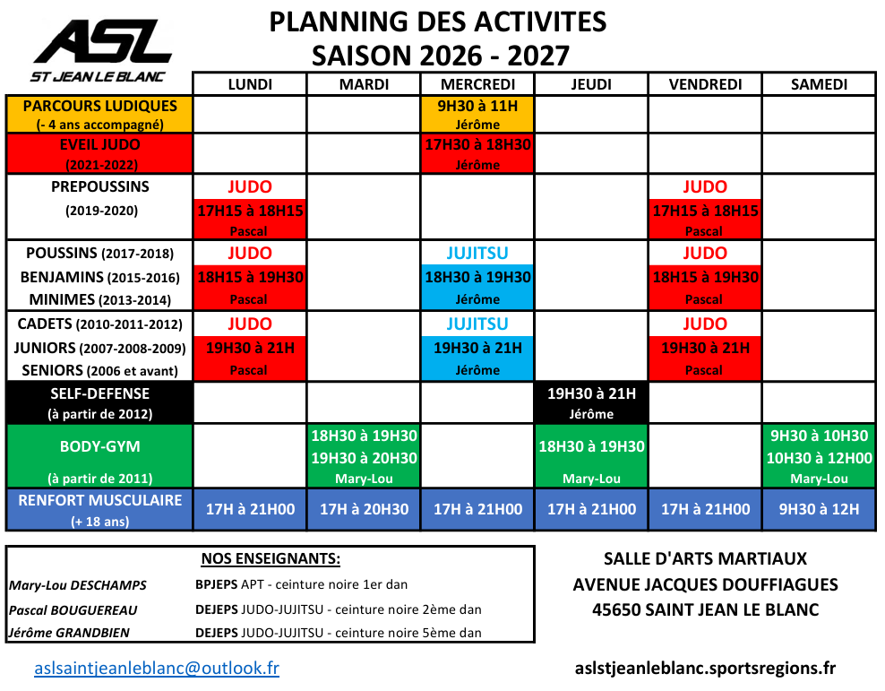 Ré inscription pour la saison 2026-2027